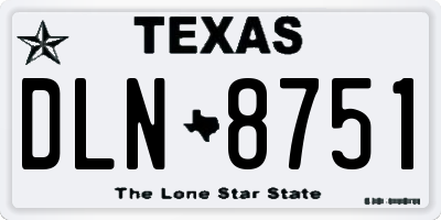 TX license plate DLN8751