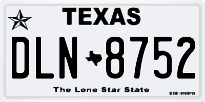 TX license plate DLN8752