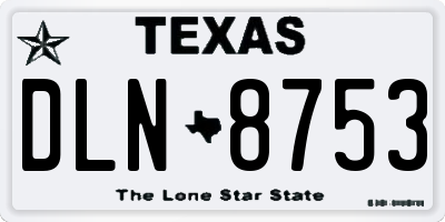 TX license plate DLN8753
