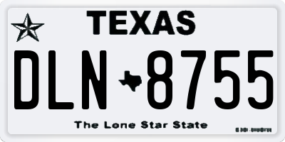 TX license plate DLN8755