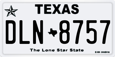 TX license plate DLN8757