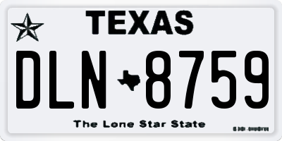 TX license plate DLN8759