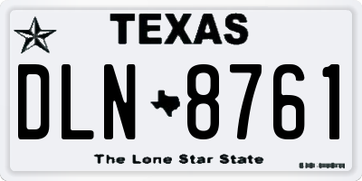 TX license plate DLN8761