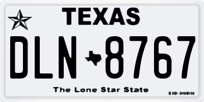 TX license plate DLN8767