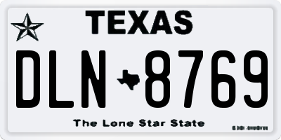 TX license plate DLN8769