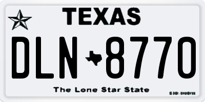 TX license plate DLN8770