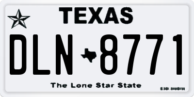 TX license plate DLN8771