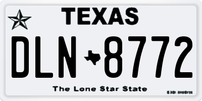 TX license plate DLN8772