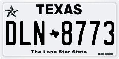 TX license plate DLN8773
