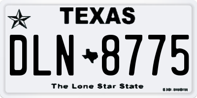 TX license plate DLN8775