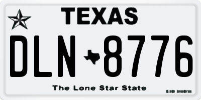 TX license plate DLN8776