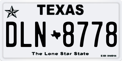 TX license plate DLN8778