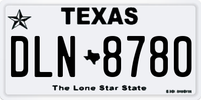 TX license plate DLN8780