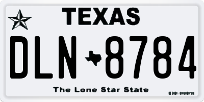 TX license plate DLN8784