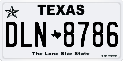 TX license plate DLN8786
