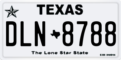 TX license plate DLN8788