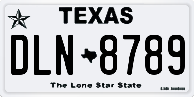 TX license plate DLN8789