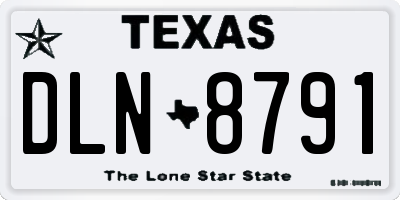 TX license plate DLN8791