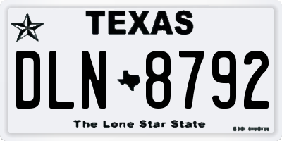 TX license plate DLN8792