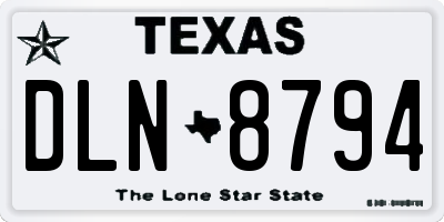 TX license plate DLN8794