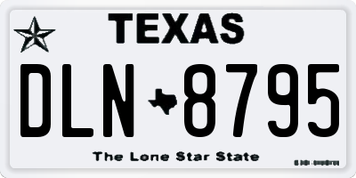 TX license plate DLN8795