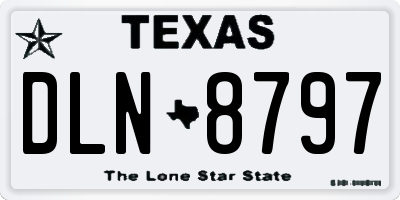 TX license plate DLN8797