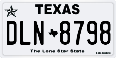 TX license plate DLN8798