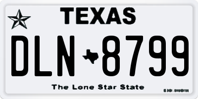 TX license plate DLN8799