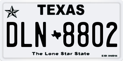 TX license plate DLN8802