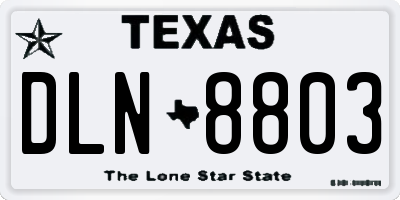 TX license plate DLN8803