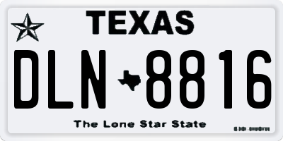 TX license plate DLN8816