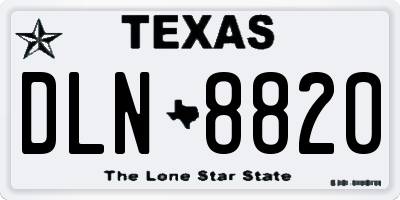 TX license plate DLN8820