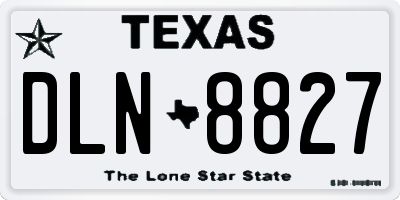 TX license plate DLN8827