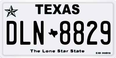 TX license plate DLN8829