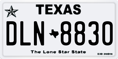 TX license plate DLN8830