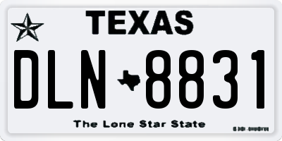 TX license plate DLN8831