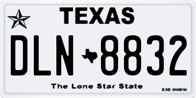 TX license plate DLN8832