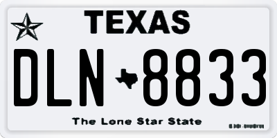 TX license plate DLN8833