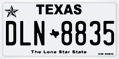 TX license plate DLN8835