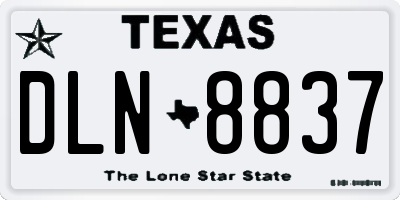 TX license plate DLN8837