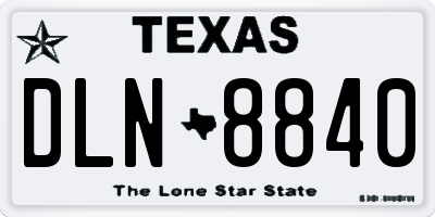 TX license plate DLN8840