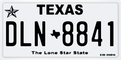 TX license plate DLN8841