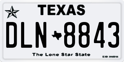 TX license plate DLN8843