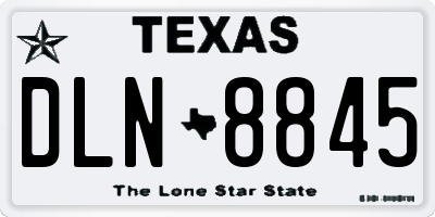 TX license plate DLN8845