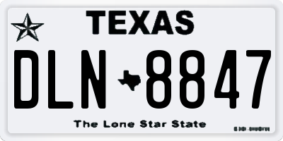 TX license plate DLN8847