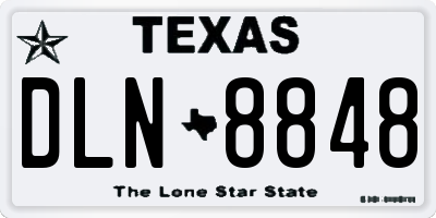 TX license plate DLN8848