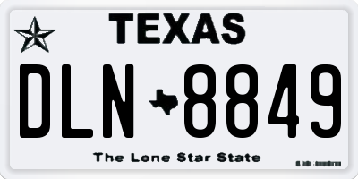TX license plate DLN8849