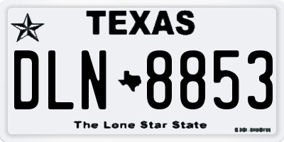 TX license plate DLN8853