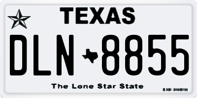 TX license plate DLN8855