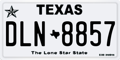TX license plate DLN8857
